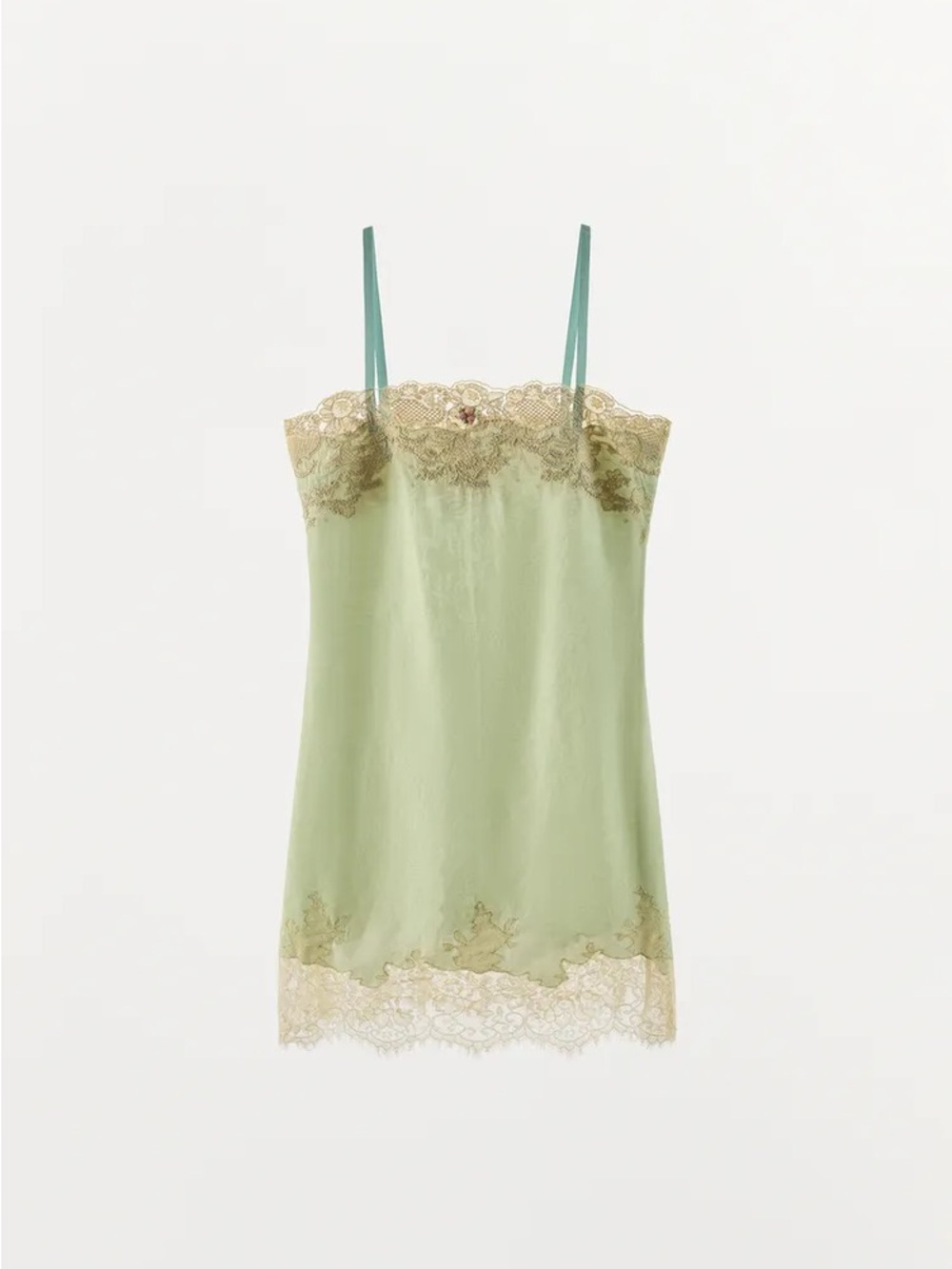 NWT Zara Mint Jacquard Lace Dress - Size M